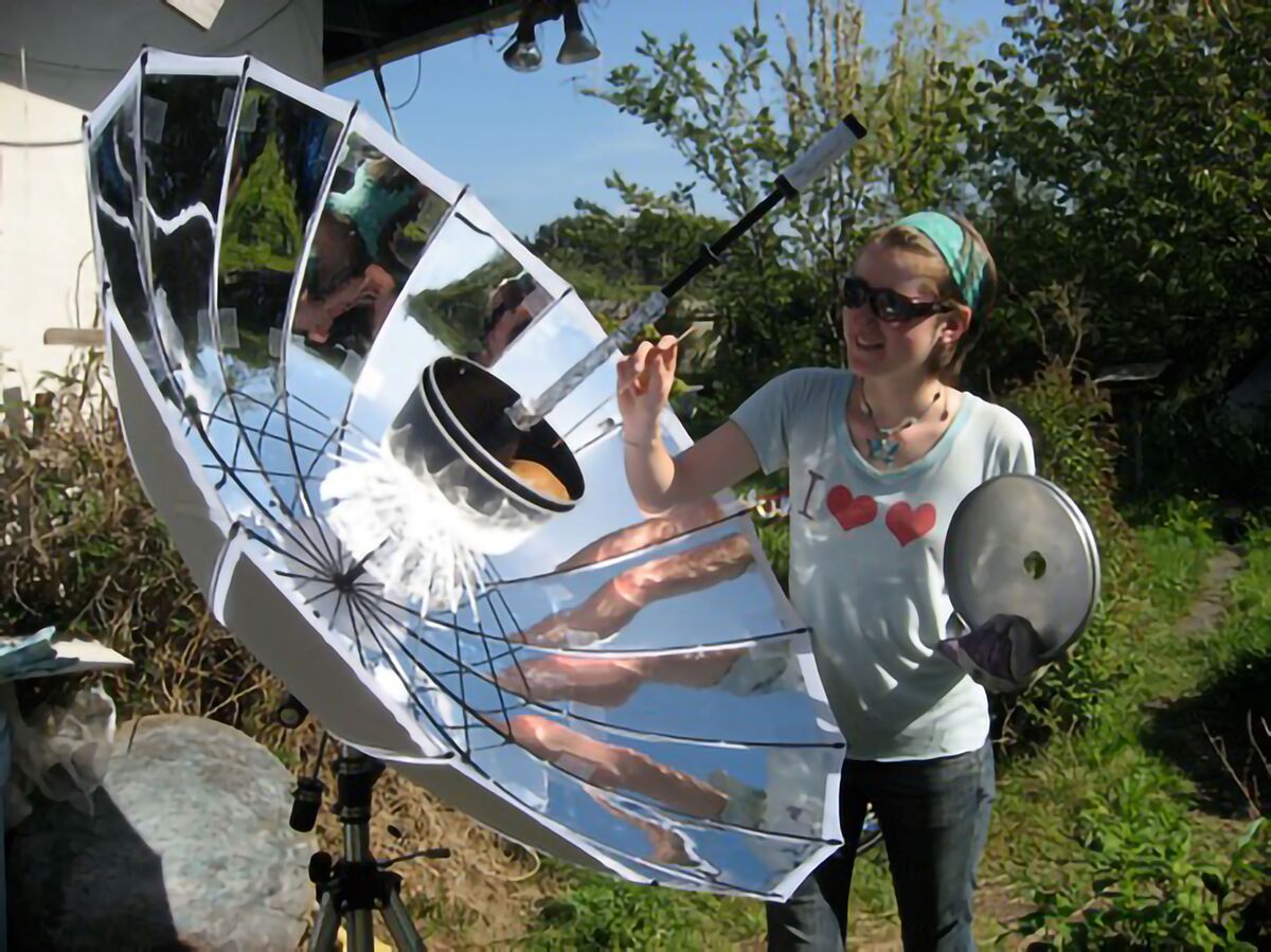 How to make a "Sunbrella" solar cooker - Appropedia, the sustainability wiki