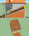 3D model of the composting toilet tower