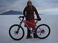 Me and my bike "Pink Lightning II" on the Salt Flats