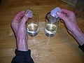 Fig 2: The same amount of ice is placed in both glasses