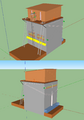 3D model of the composting toilet tower