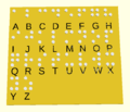 [Braille alphabet pad]